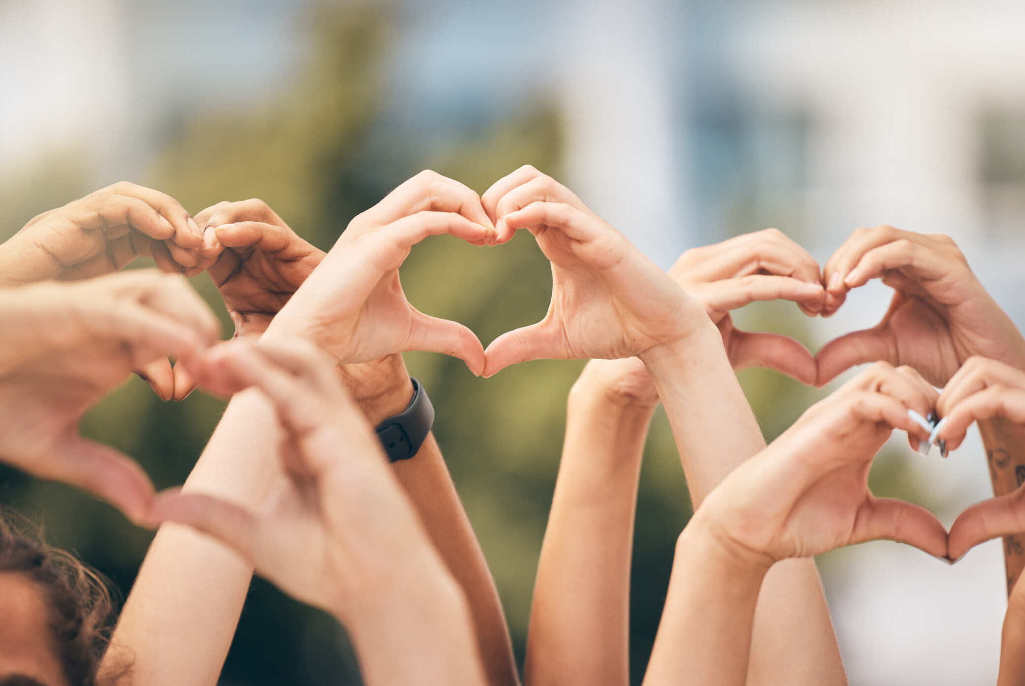 making hearts with hands