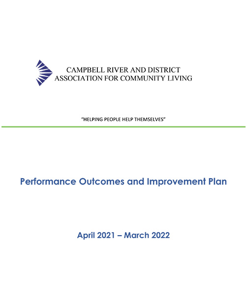 Performance Outcomes and Improvement Plan 04/21 - 03/22